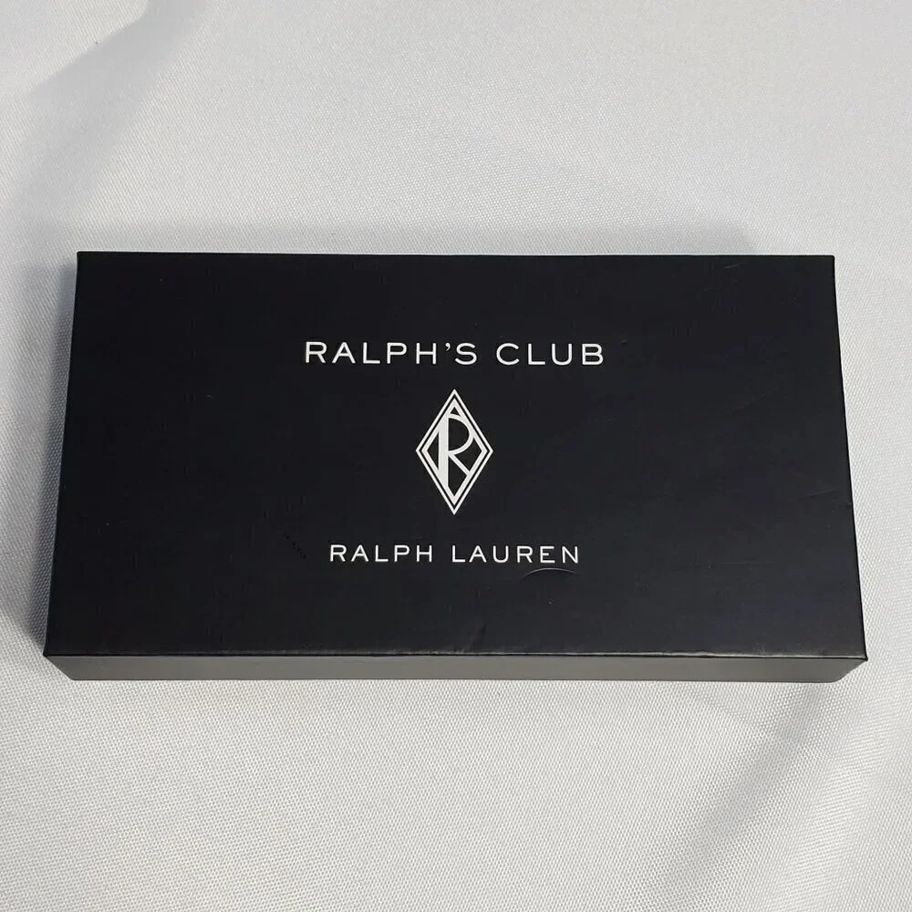 Ralph Laurens Black Diamond Club Leather Keychain Key Fob Ring In Gift Box 6.5